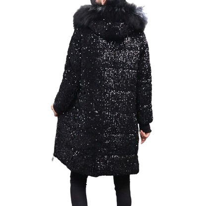 Pailletten-Naquardparka-Jacke