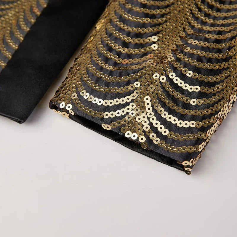 Herren Halbpailletten-Anzugsjacke