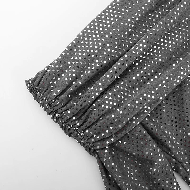 Bardot-Kragen-Paillettenkleid