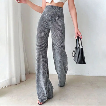 Paillettenhose Grau Damen