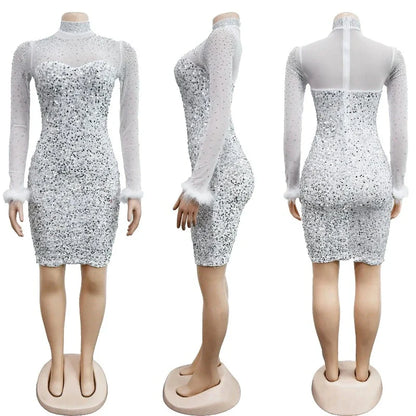 Abendkleid mit Strass und Pailletten