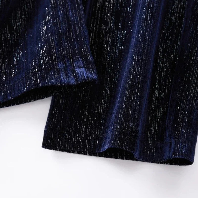 Damenhose mit Samtpailletten