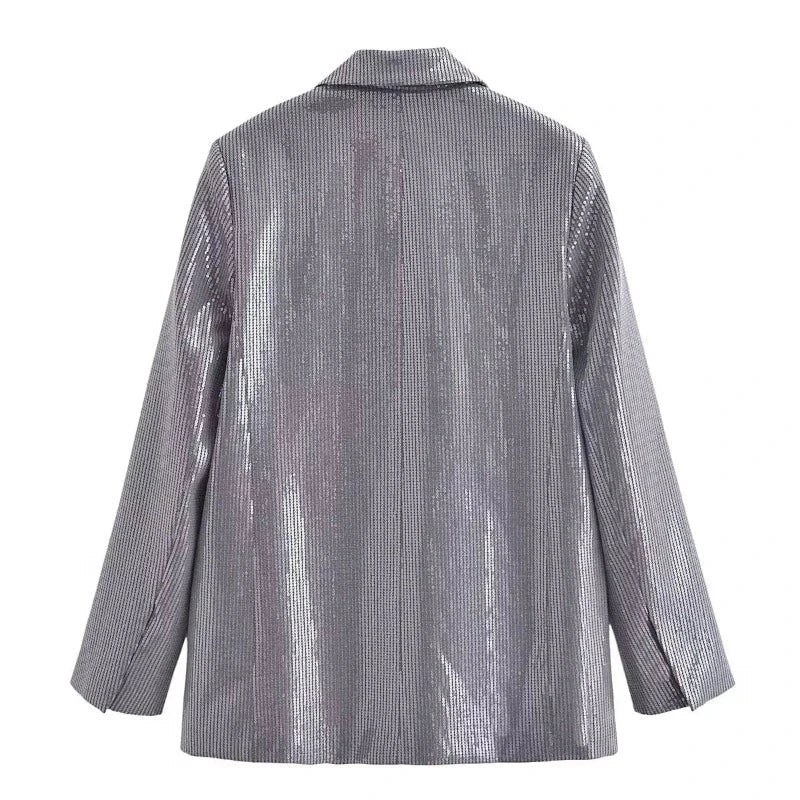 Pailletten Kostüm Set Grau für Damen