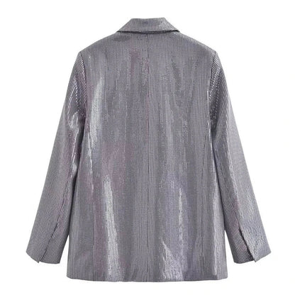 Pailletten Kostüm Set Grau für Damen