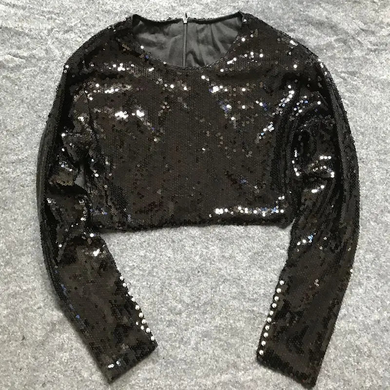 Obere Pailletten mit Reißverschluss