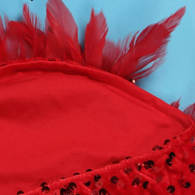 Mini Rock Abend Pailletten Bustier Federn