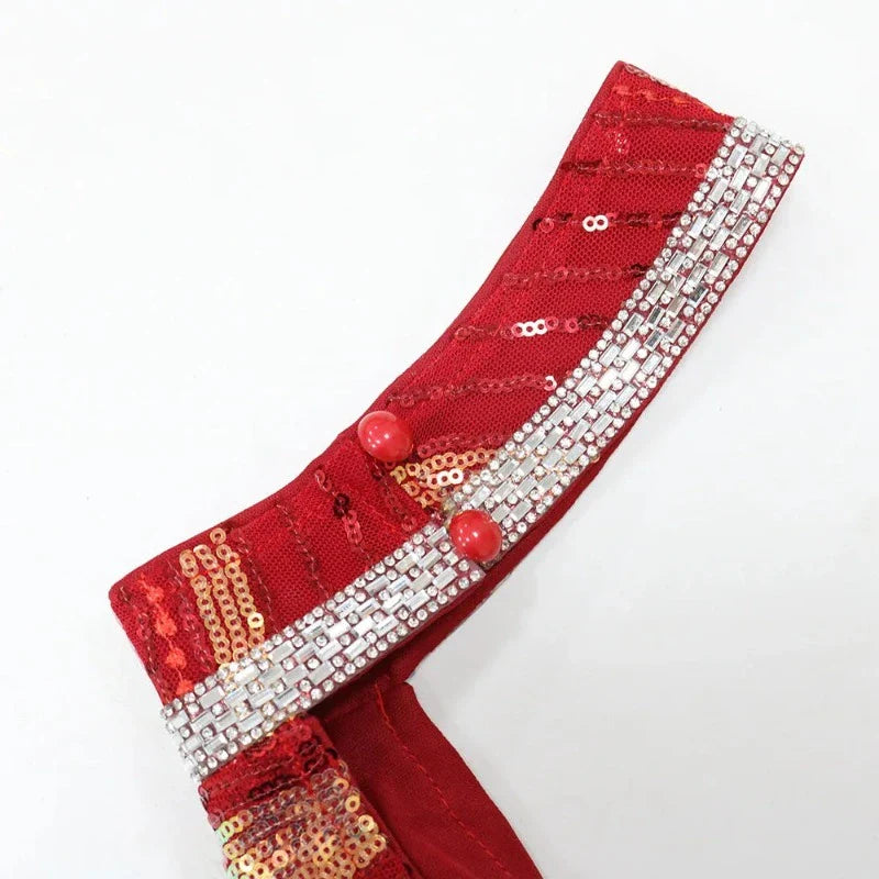 Abendkleid aus Pailletten und Strass