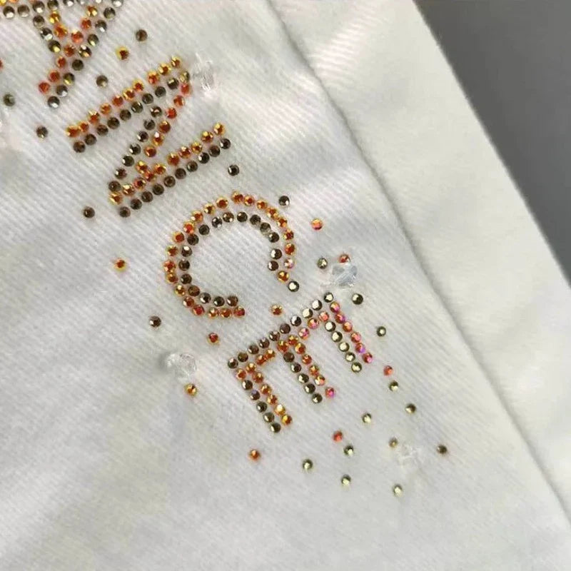 Short Jean Strass Blanc Paris