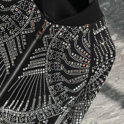Bomber Jacke mit Strass für Herren