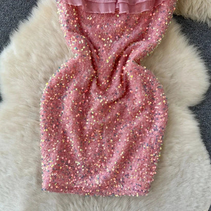Pailletten-Kleid Rosa