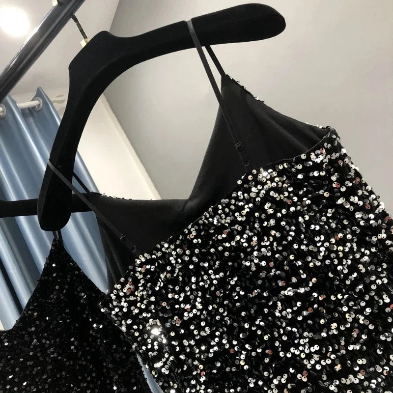Paillettenkleid mit Trägern