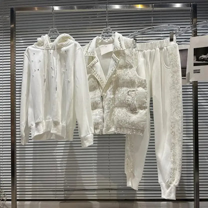 Jogging-Set mit Pailletten und Jacke