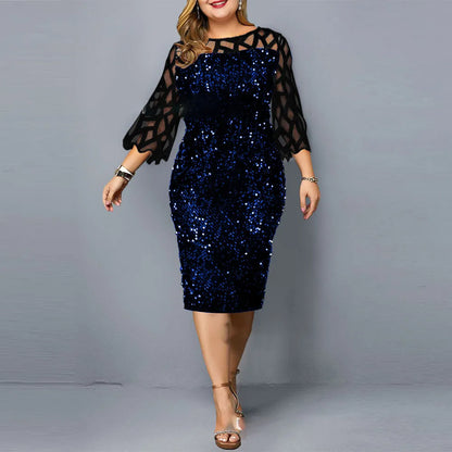 lange Robe mit Pailletten