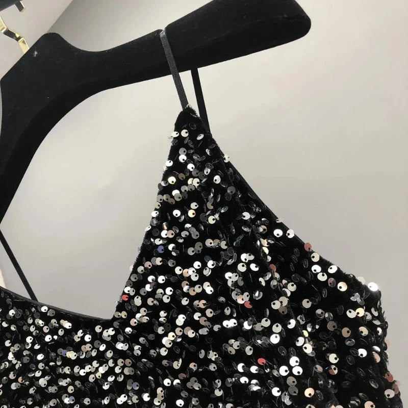 Paillettenkleid mit Trägern