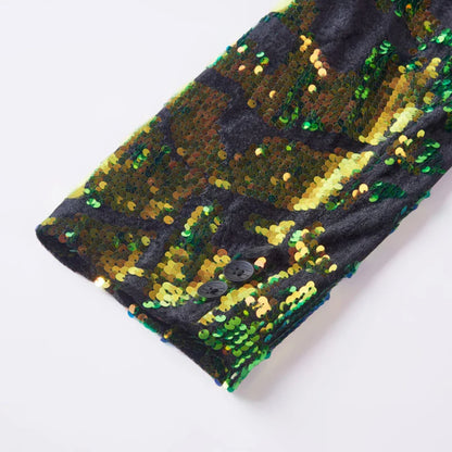 Männer Pailletten Kostüm-Set Grün