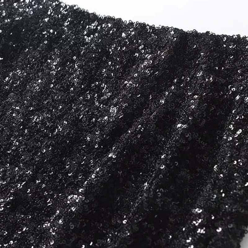 Mini Schwarz Pailletten Rock