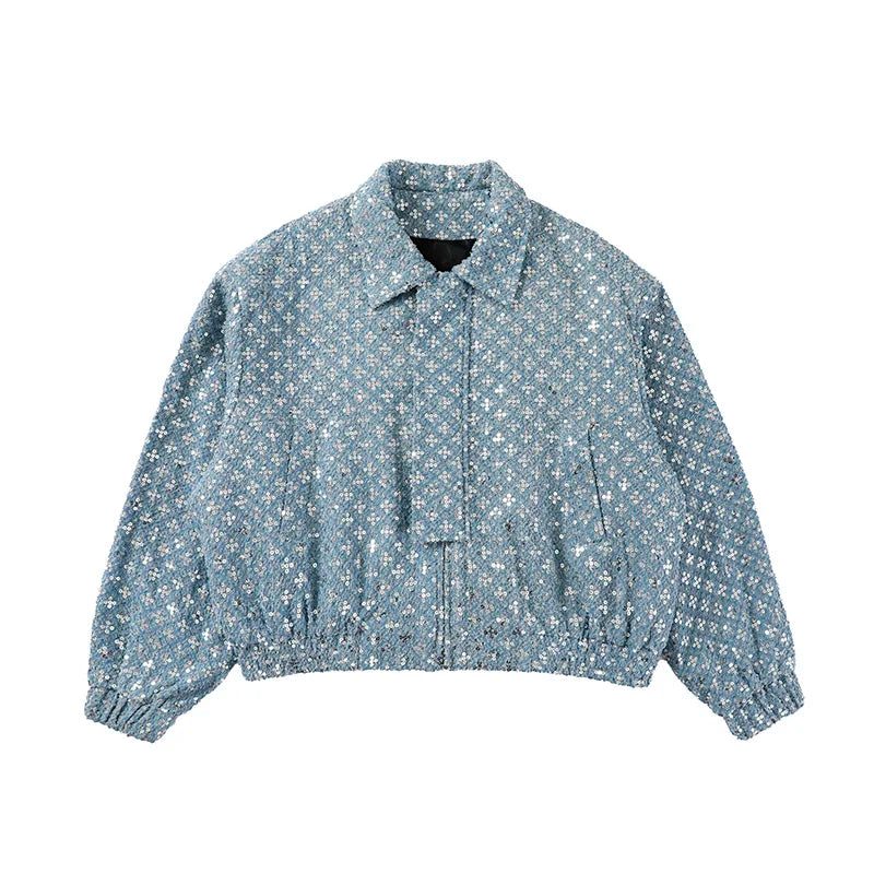 blaue Paillettenjacke für Herren