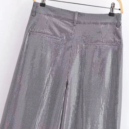 Pailletten Kostüm Set Grau für Damen