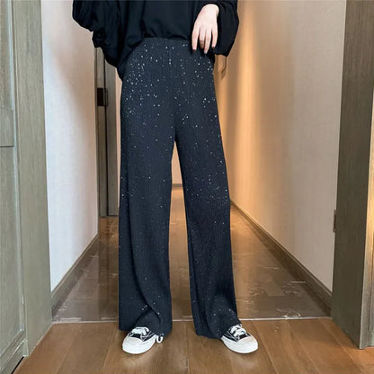 Schwarze Paillettenhose für Damen