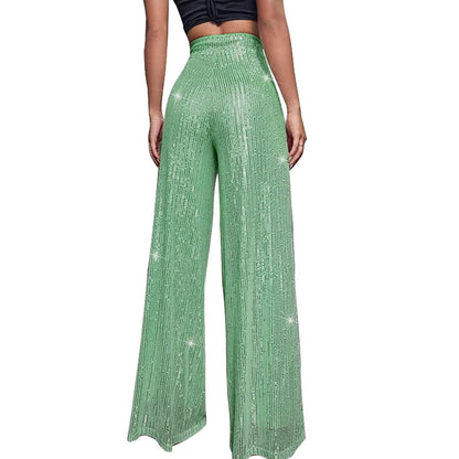 Damen Paillettenhose Weite Schnitt
