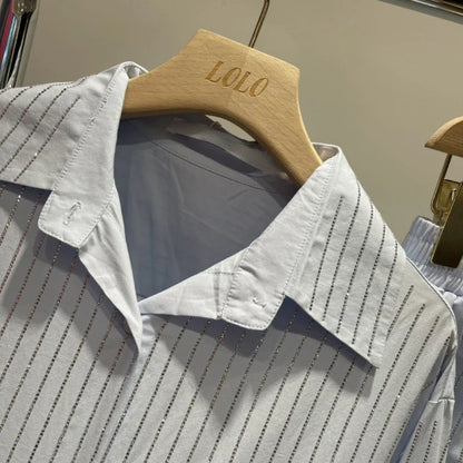 Kurzes Strass-Set mit Hemd