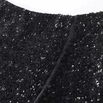 Mini Schwarz Pailletten Rock