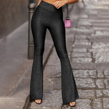 Damen Paillettenhose mit Elefantenbein