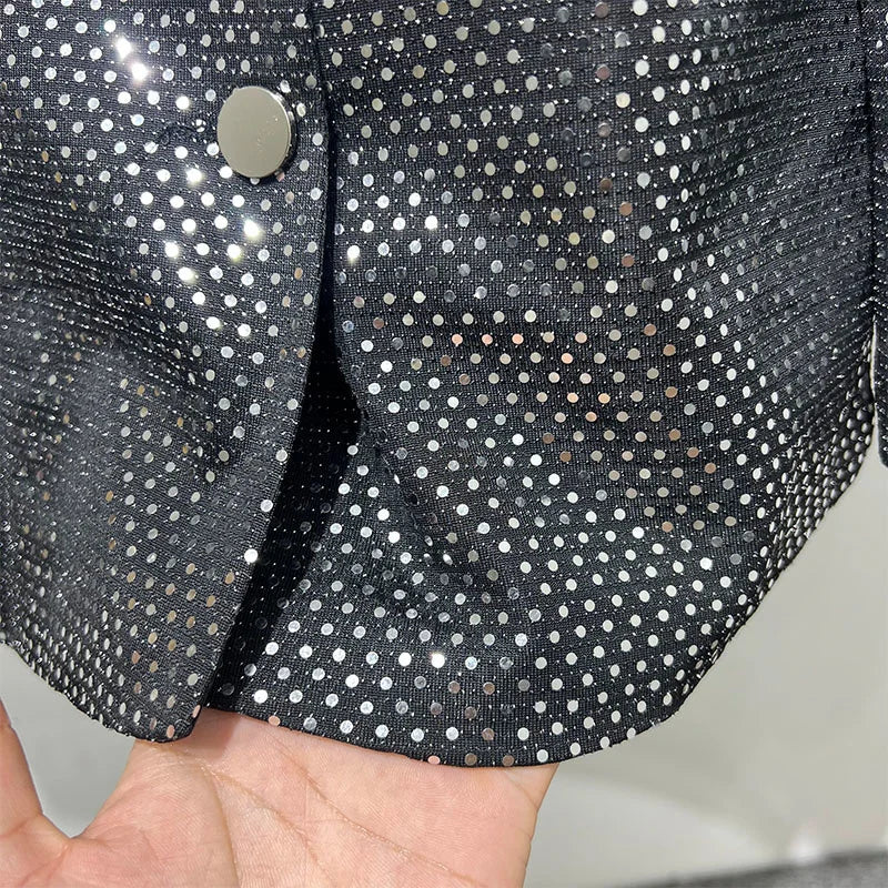 Herren Kostümjacke mit schwarzen Pailletten