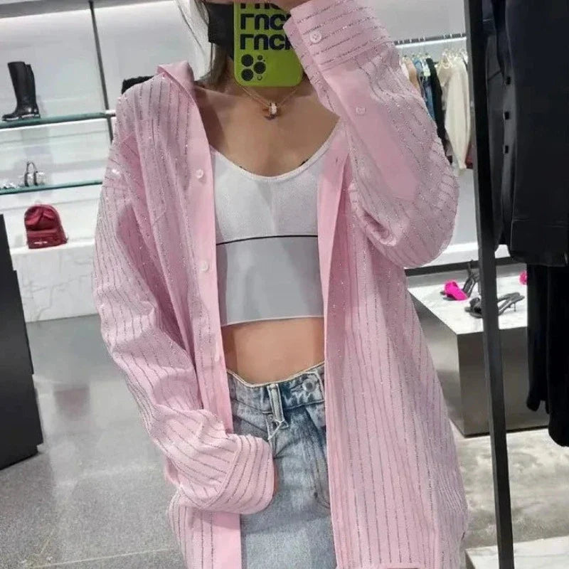 Kurzes Strass-Set mit Hemd