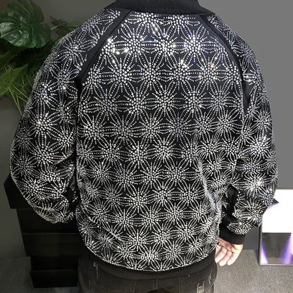 Bomber Noir Strass Herren