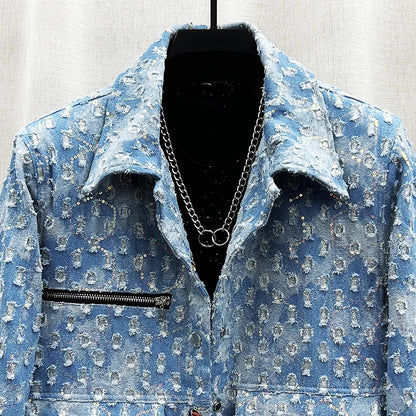 Blaue Paillettenjacke für Herren