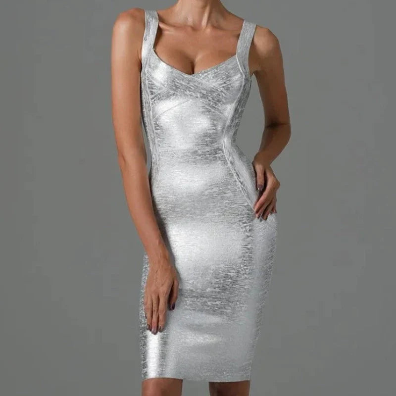 Silbernes Abendkleid