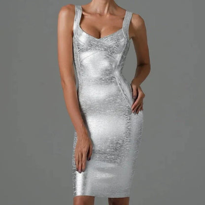 Silbernes Abendkleid