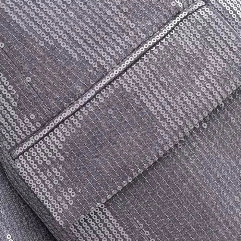 Pailletten Kostüm Set Grau für Damen