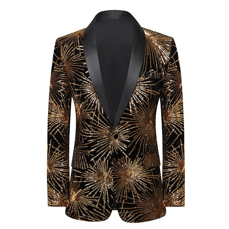 Männer Pailletten Kostüm mit Goldschimmer