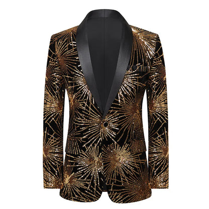 Männer Pailletten Kostüm mit Goldschimmer