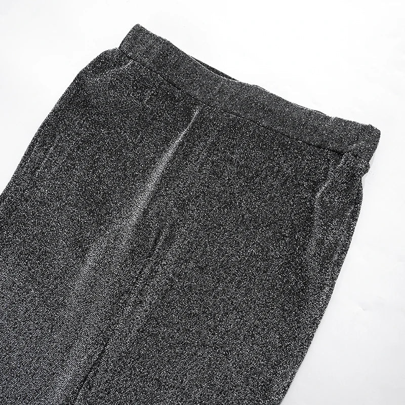 Damen Paillettenhose mit Elefantenbein