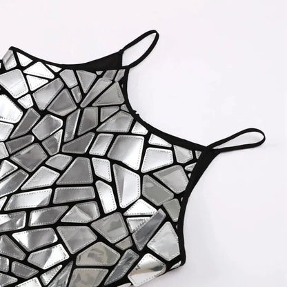 Silberne Mosaik-Kleid