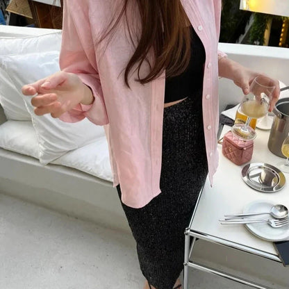 Abendrock mit Pailletten, Hohe Taille