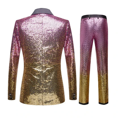 Anzugjacke mit Pailletten-Hose im Farbverlauf für Herren