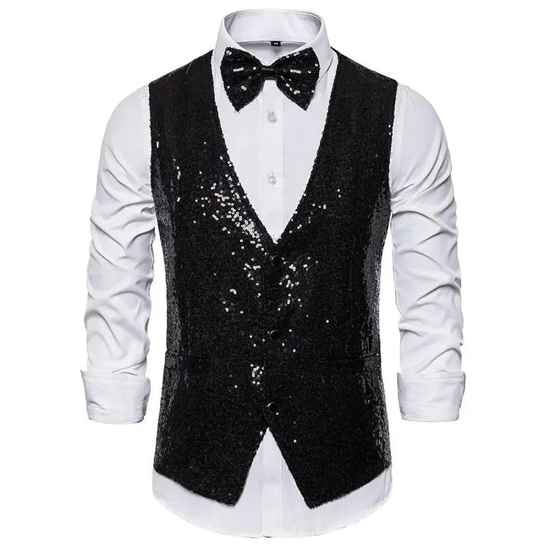 Gilet Kostüm Pailletten Herren