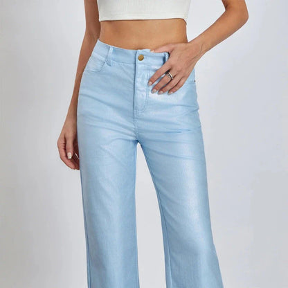 Goldene Damenhose mit geradem Schnitt