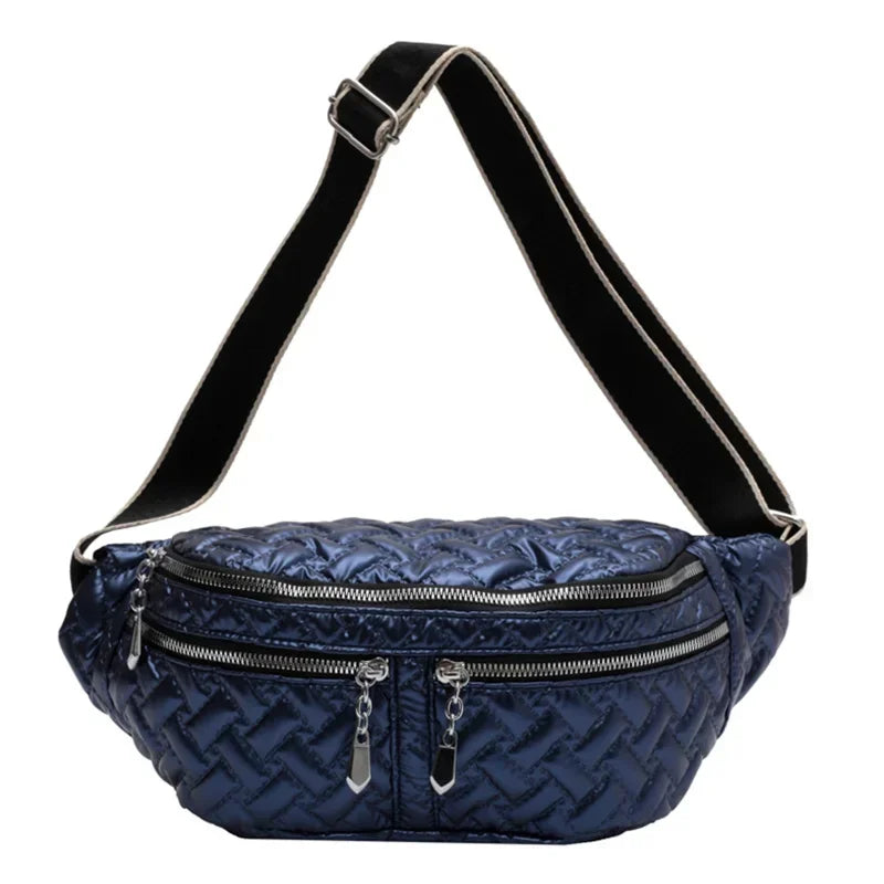 Große silberne Gürteltasche