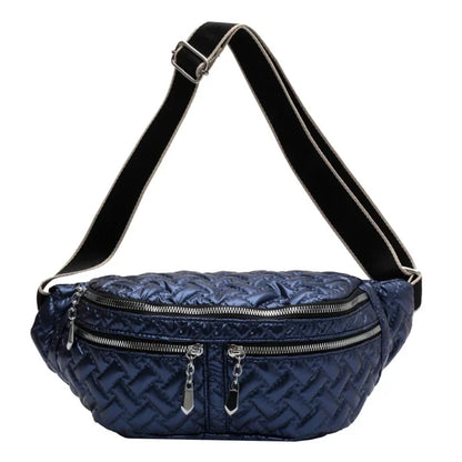 Große silberne Gürteltasche