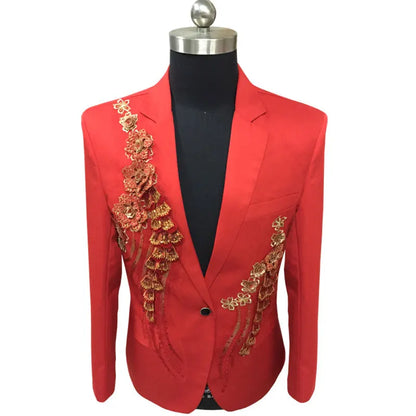 Damenkostümjacke mit Pailletten und Blumen