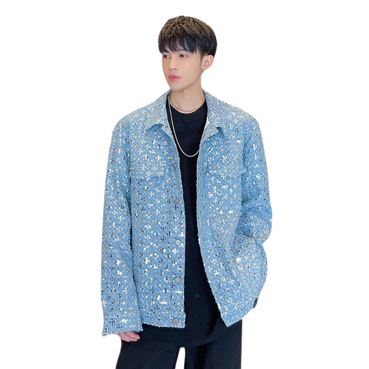 Jeans Jacke mit Pailletten für Herren