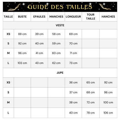 Ensemble aus Jacke und Schleife schwarz mit Pailletten