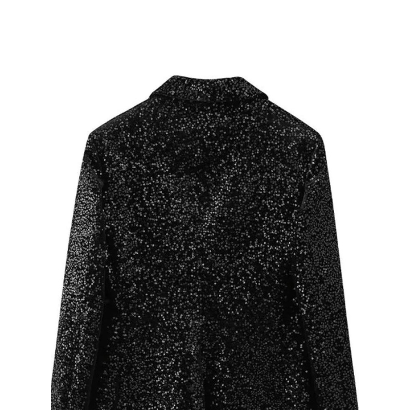 Ensemble aus Jacke und Schleife schwarz mit Pailletten