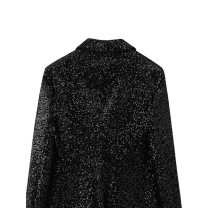 Ensemble aus Jacke und Schleife schwarz mit Pailletten