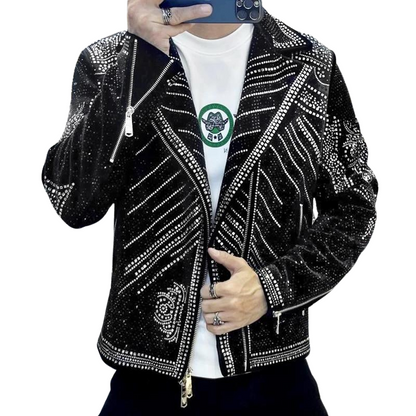 Bomberjacke mit Strass für Herren